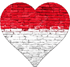 Fahnen Asien Indonesien Herz 