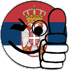 Fahnen Europa Serbien Smiley - OK 