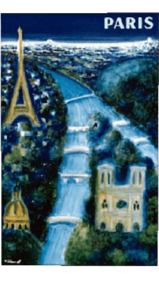 Umorismo -  Fun Poster retrò - Luoghi France Paris 