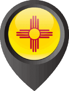 Drapeaux Amériques U.S.A - Etats New Mexico Epingle de Localisation 