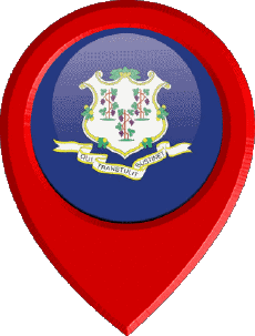 Drapeaux Amériques U.S.A - Etats Connecticut Epingle de Localisation 