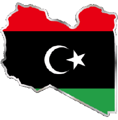 Bandiere Africa Libia Carta Geografica 
