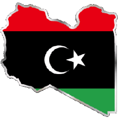 Flags Africa Libya Map 