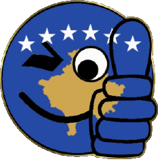 Fahnen Europa Kosovo Smiley - OK 