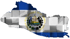 Flags America Salvador Map 