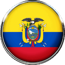 Drapeaux Amériques Equateur Rond 