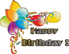 Nachrichten Englisch Happy Birthday Balloons - Confetti 002 