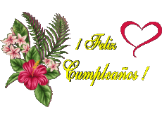 Messages Espagnol Feliz Cumpleaños Floral Fond Transparent 007 