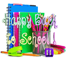 Messages English Happy Back to School Transparent Background 004 