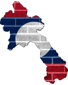 Flags Asia Laos Map 