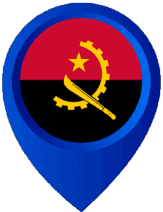 Fahnen Afrika Angola Standort-Pin 