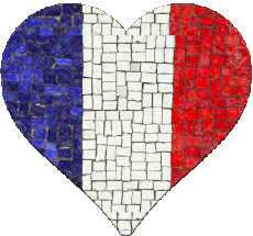 Flags France National Heart 