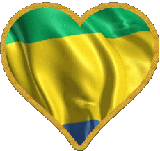 Banderas África Gabón Corazón 