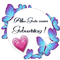 Messages German Alles Gute zum Geburtstag Schmetterlinge 010 