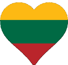 Drapeaux Europe Lituanie Coeur 