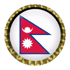 Drapeaux Asie Népal Rond - Anneaux 