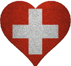 Drapeaux Europe Suisse Coeur 
