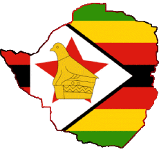 Bandiere Africa Zimbabwe Carta Geografica 