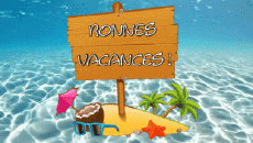 Mensajes Francés Bonnes Vacances Fondo animado 002 
