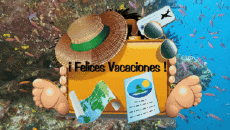 Mensajes Español Felices Vacaciones Fondo animado 005 