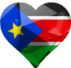 Banderas África Sudán del Sur Corazón 