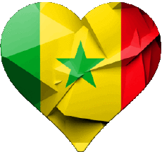 Bandiere Africa Senegal Cuore 
