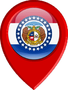 Flags America U.S.A - States Missouri Location Pin 