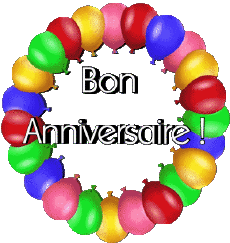 Messages Français Bon Anniversaire Ballons - Confetis 008 