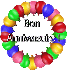 Messagi Francese Bon Anniversaire Ballons - Confetis 008 