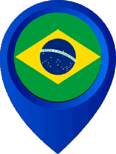 Fahnen Amerika Brasilien Standort-Pin 