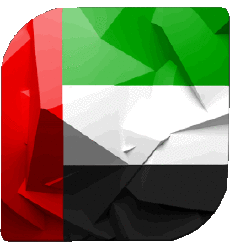 Drapeaux Asie Emirats Arabes Unis Carré 