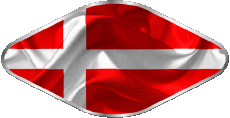 Drapeaux Europe Danemark Ovale 