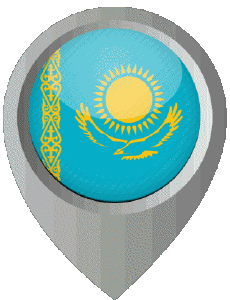 Flags Asia Kazakhstan Location Pin 