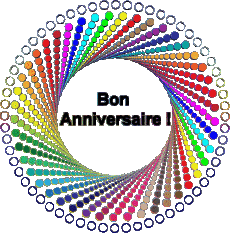 Nachrichten Französisch Bon Anniversaire Abstrait - Géométrique Transparenter Hintergrund 002 