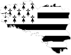 Fahnen Frankreich Regionen Bretagne Karte 