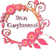 Messagi Italiano Buon Compleanno Floreale Sfondo trasparente 022 