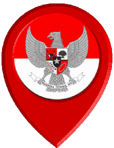 Fahnen Asien Indonesien Standort-Pin 