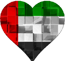 Drapeaux Asie Emirats Arabes Unis Coeur 