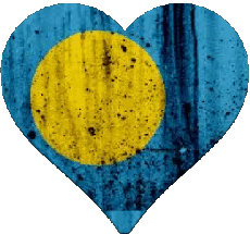 Drapeaux Océanie Palaos Coeur 