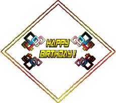 Nachrichten Englisch Happy Birthday Abstract - Geometric Transparenter Hintergrund 003 