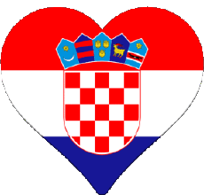 Drapeaux Europe Croatie Coeur 