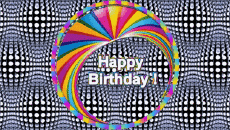 Mensajes Inglés Happy Birthday Abstract - Geometric Fondo animado 004 