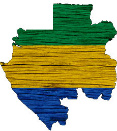 Fahnen Afrika Gabun Karte 