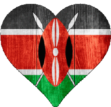 Fahnen Afrika Kenia Herz 