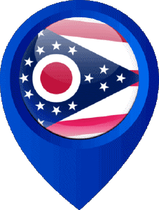 Drapeaux Amériques U.S.A - Etats Ohio Epingle de Localisation 