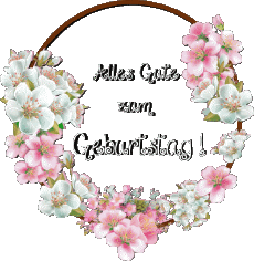 Messages Allemand Alles Gute zum Geburtstag Blumen Fond Transparent 017 