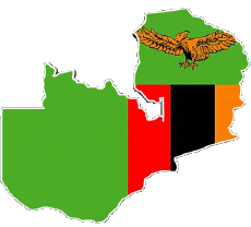 Drapeaux Afrique Zambie carte 