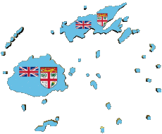 Banderas Oceanía Fiyi Mapa 
