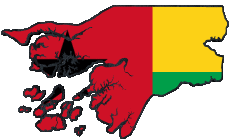 Flags Africa Guinea Bissau Map 