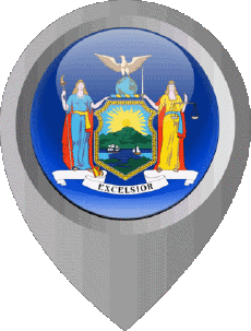 Drapeaux Amériques U.S.A - Etats New York Epingle de Localisation 